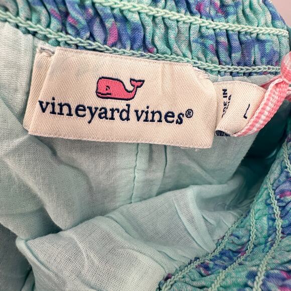 VINEYARD VINES NWT Tang Fish Smocked Skirt in Crystal Blue // L - Picture 11 of 11